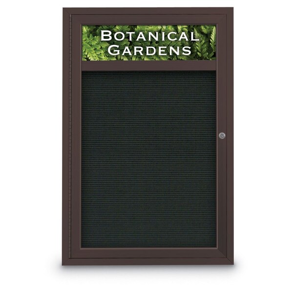 United Visual Products Indoor Enclosed Combo Board, 42"x32", Black Frame/Grey & Cloud UVCB4232B-GREY-CLOUD - main
